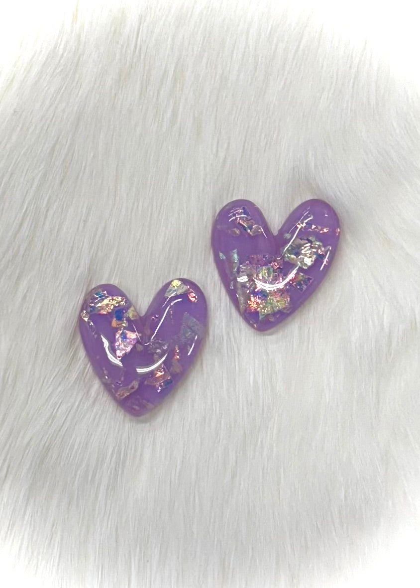 Medium Shimmer Heart Cabochons