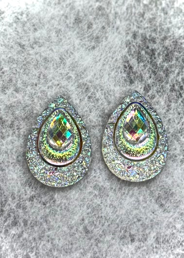 Sparkle Teardrop Cabochons