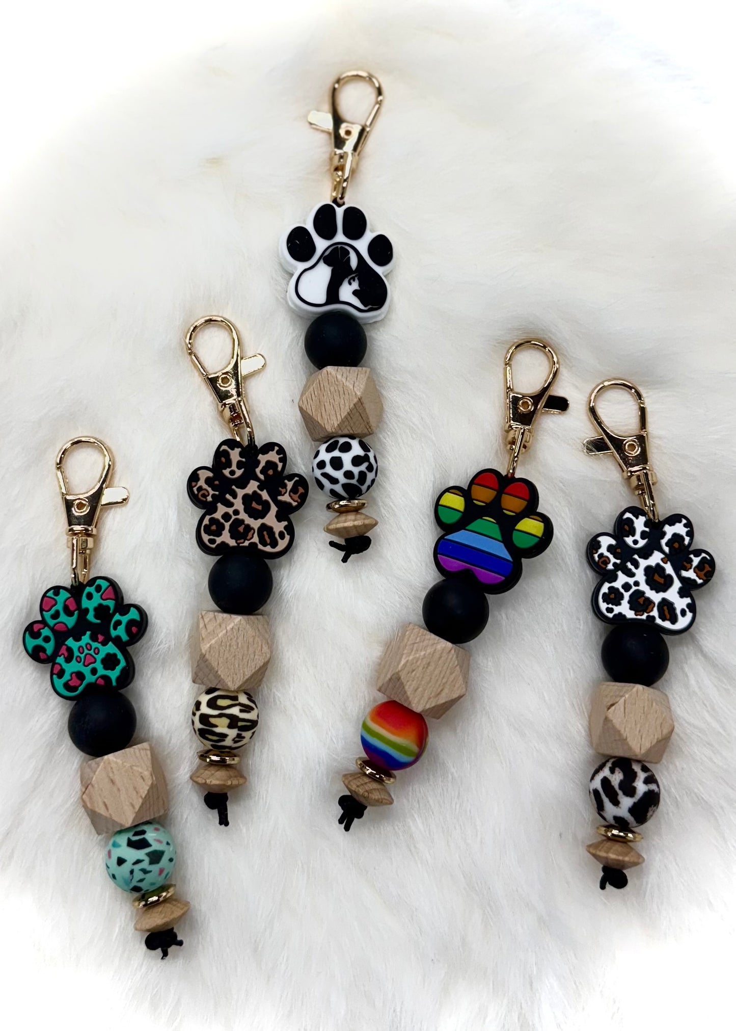Animal Paw Print Key Chains