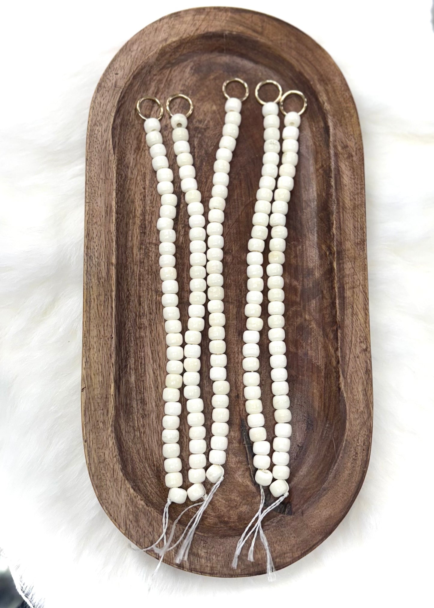 Ivory Pony Bead Strands