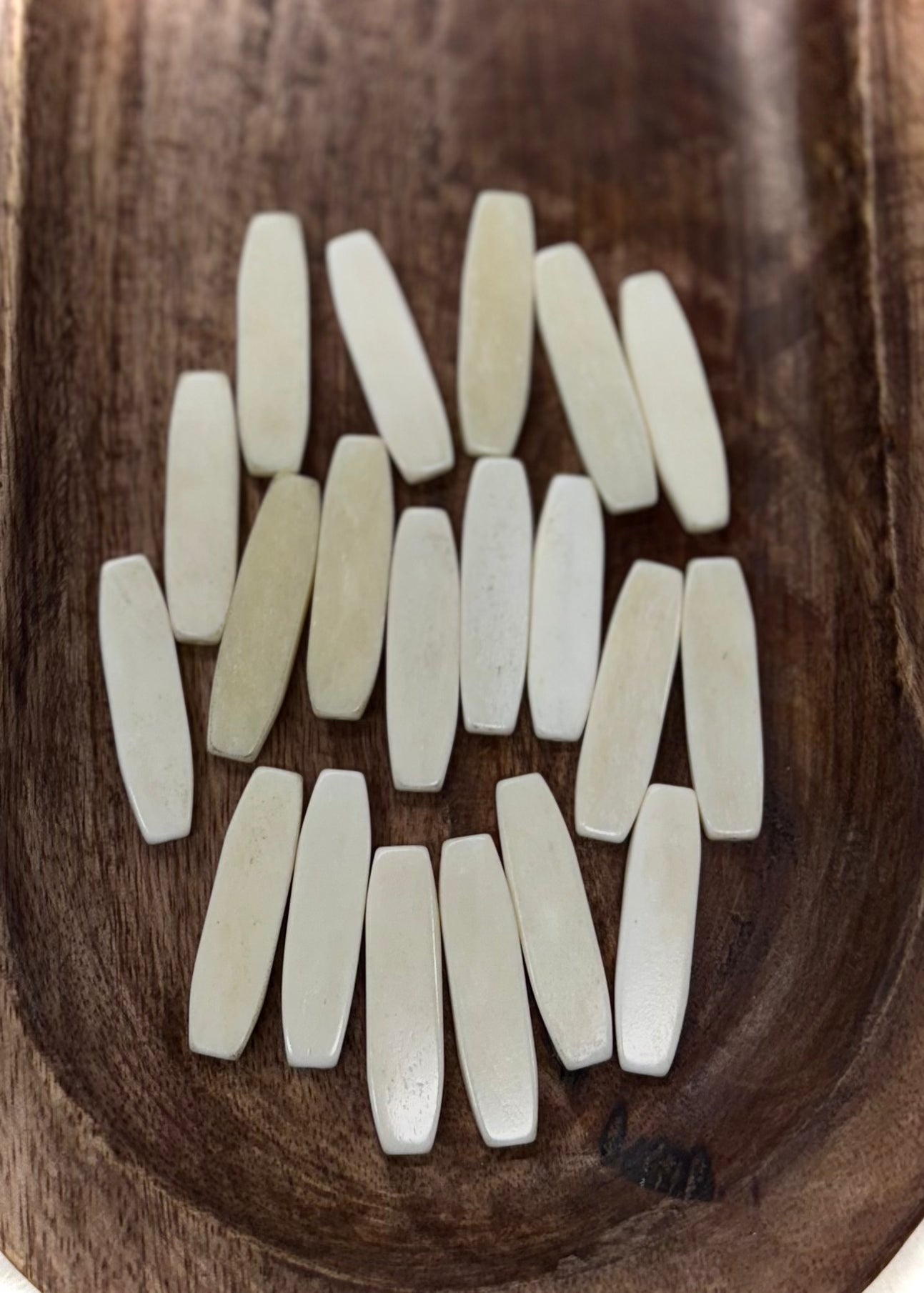 Flat Oval Bone Beads