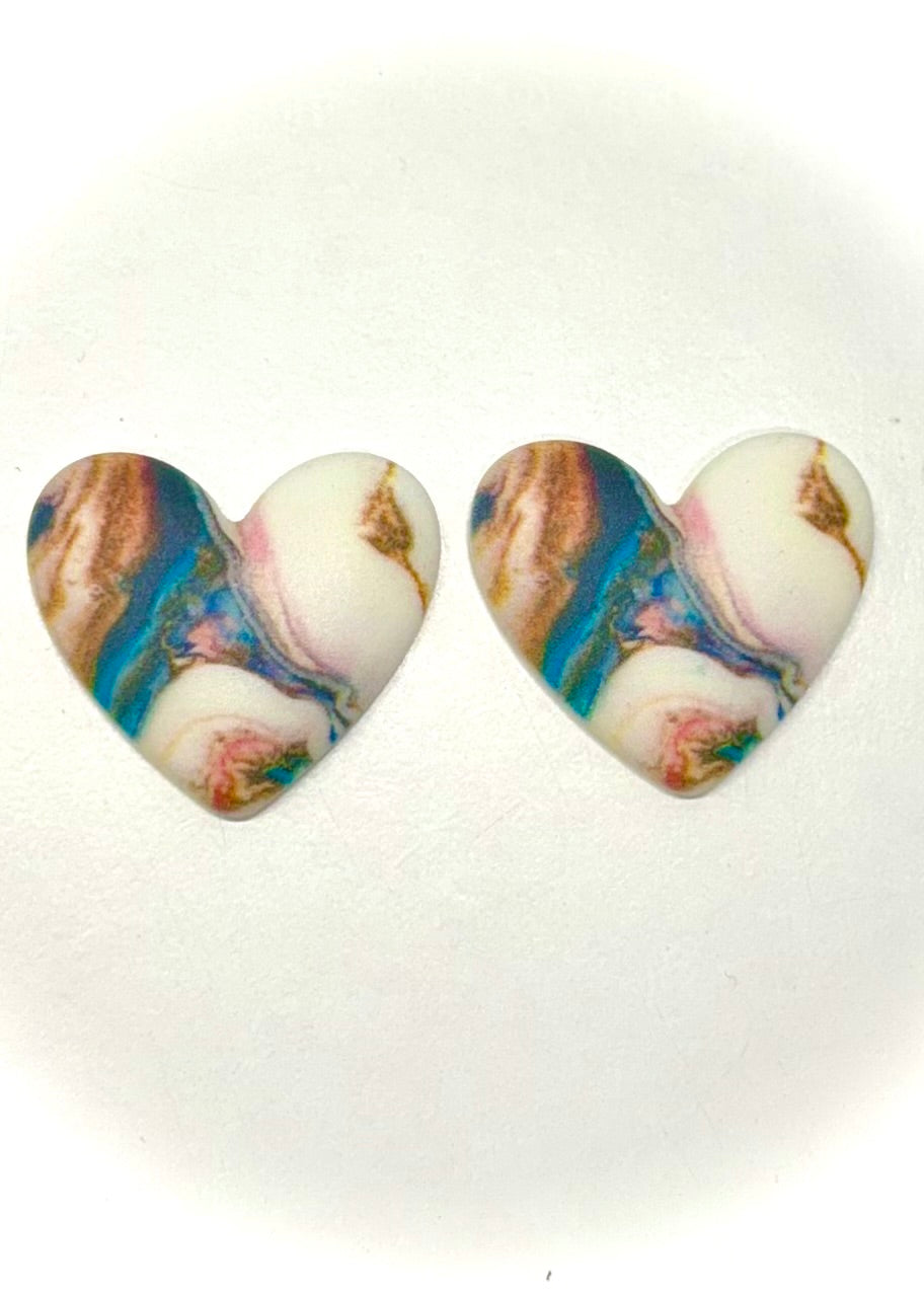 Marble Heart Cabochons