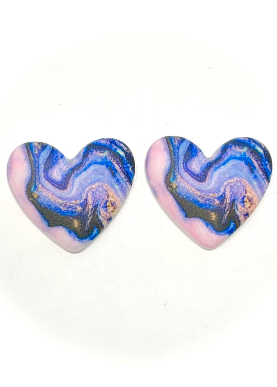 Marble Heart Cabochons