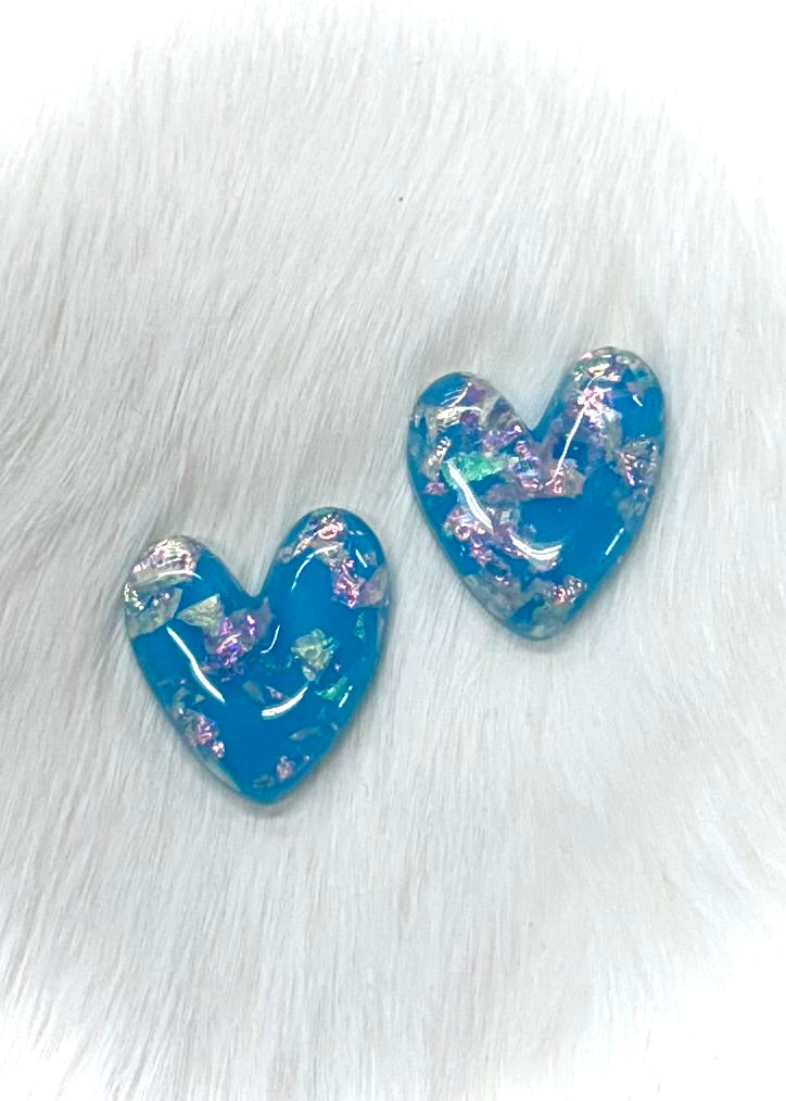 Medium Shimmer Heart Cabochons