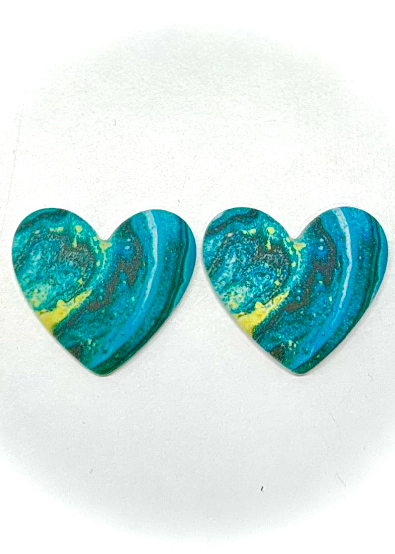 Marble Heart Cabochons