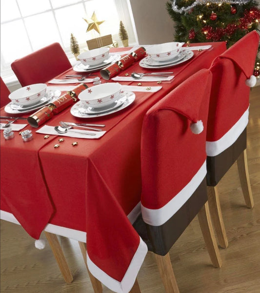 Santa Hat Chair Covers & Tablecloth Set