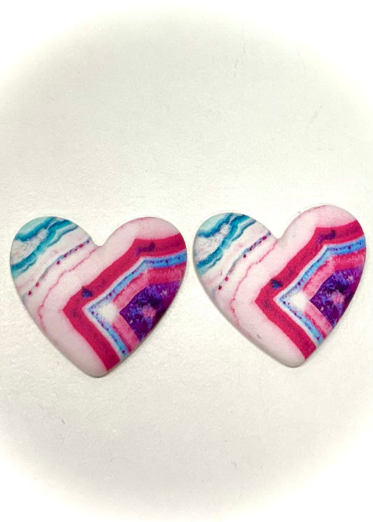 Marble Heart Cabochons
