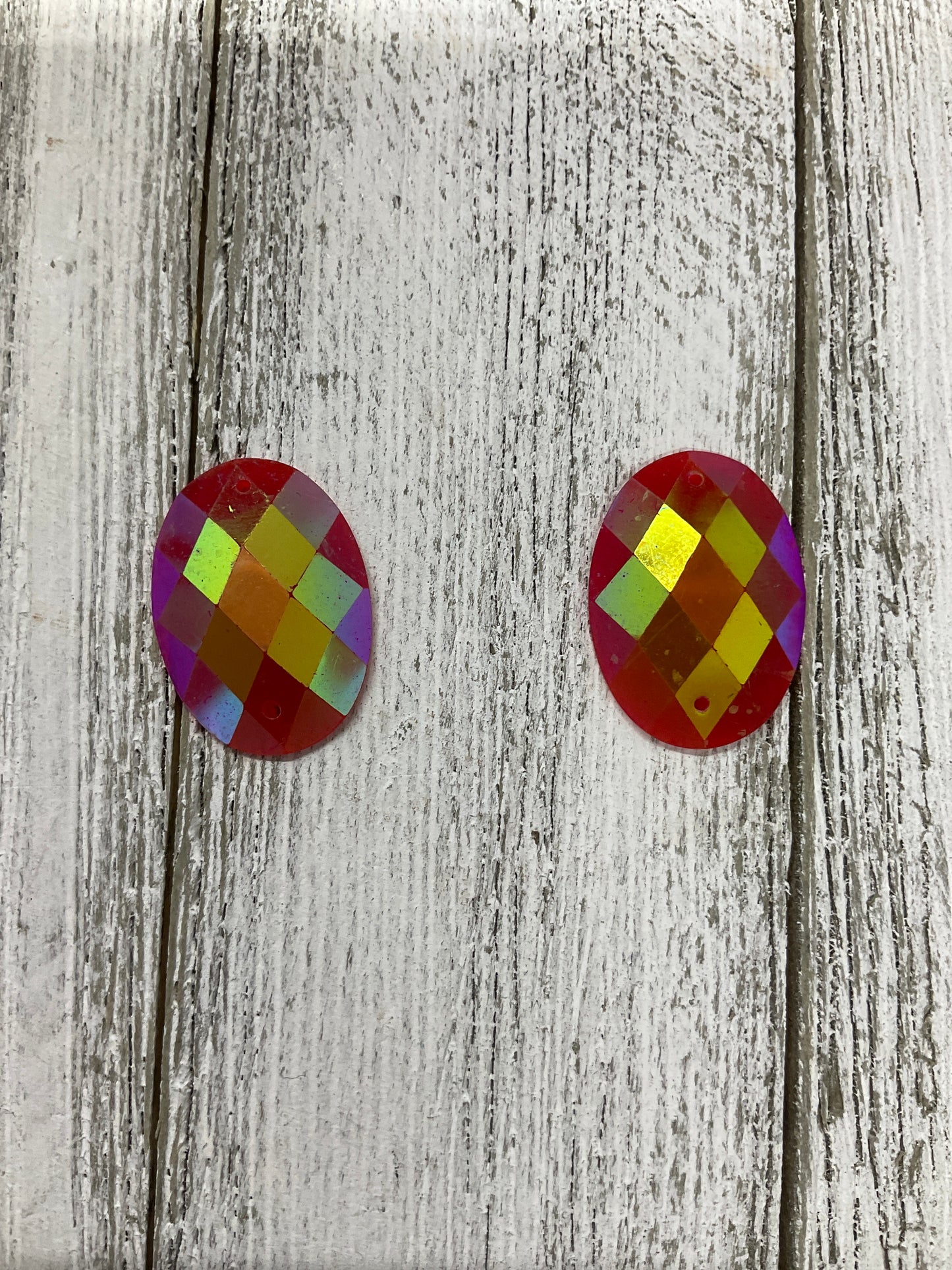 Neon Checkered Cabochons