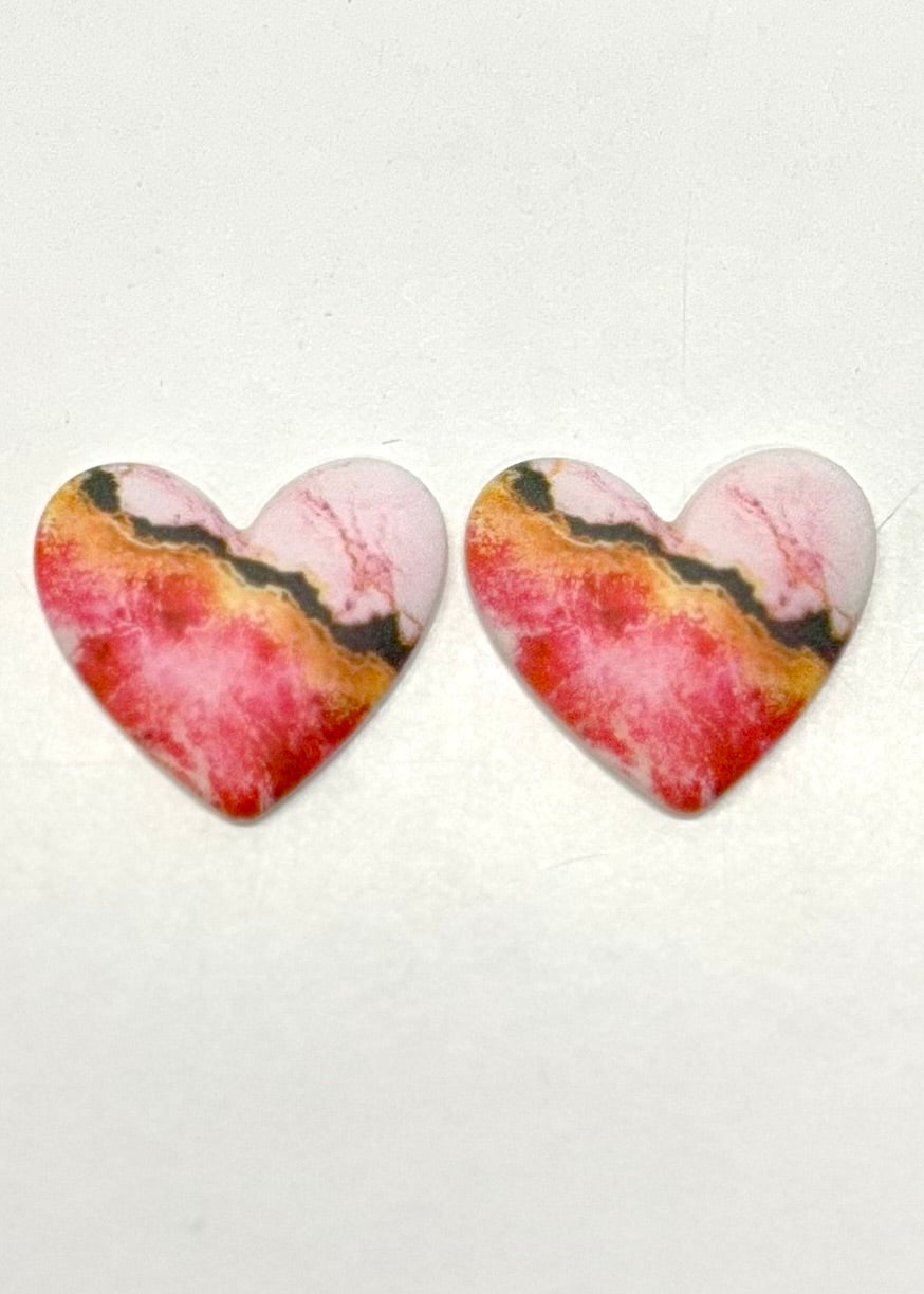 Marble Heart Cabochons