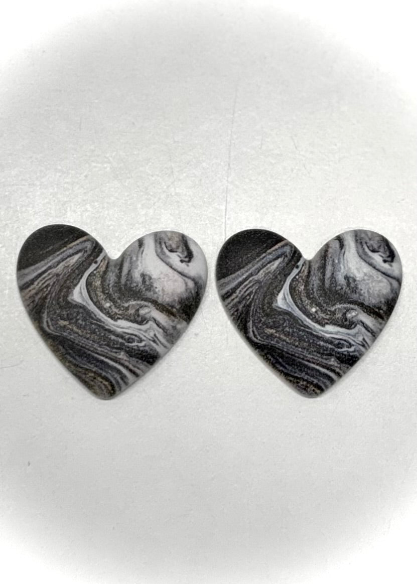 Marble Heart Cabochons