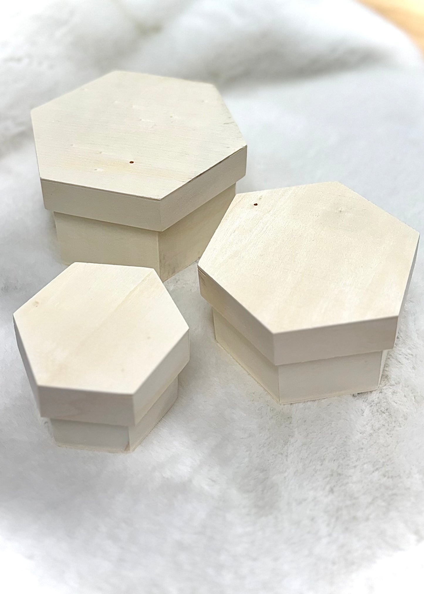Hexagon Wooden Box Set 3 Piece