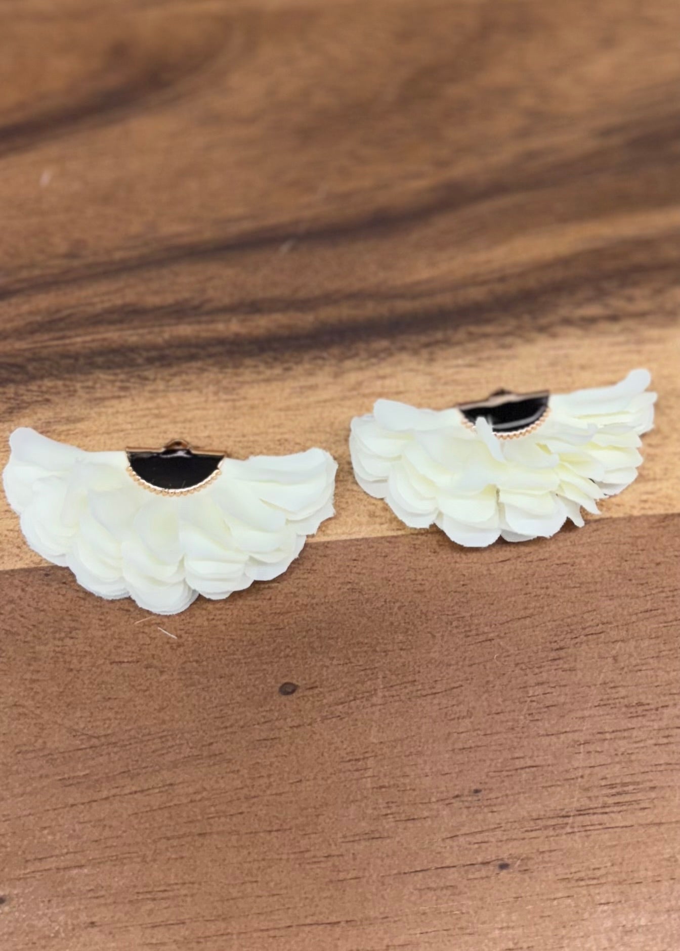 Ruffled Fabric Flower Tassels