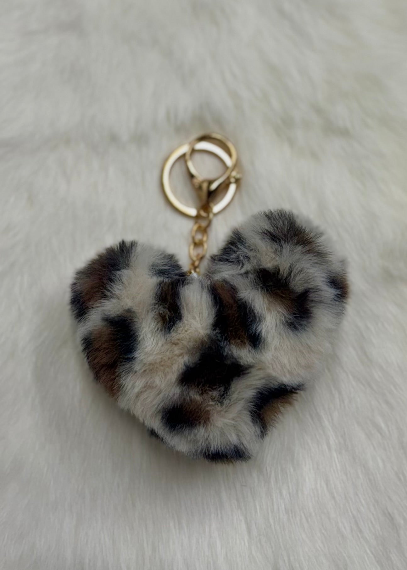 Fuzzy Heart Keychains