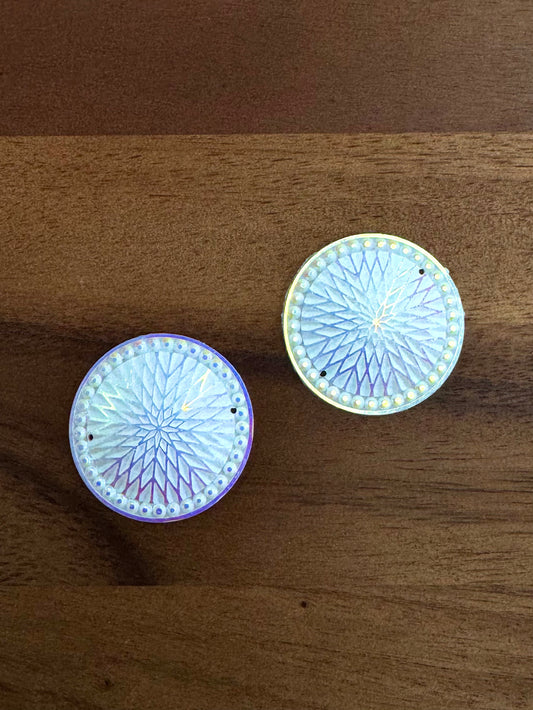 White Circle Shield Cabochons