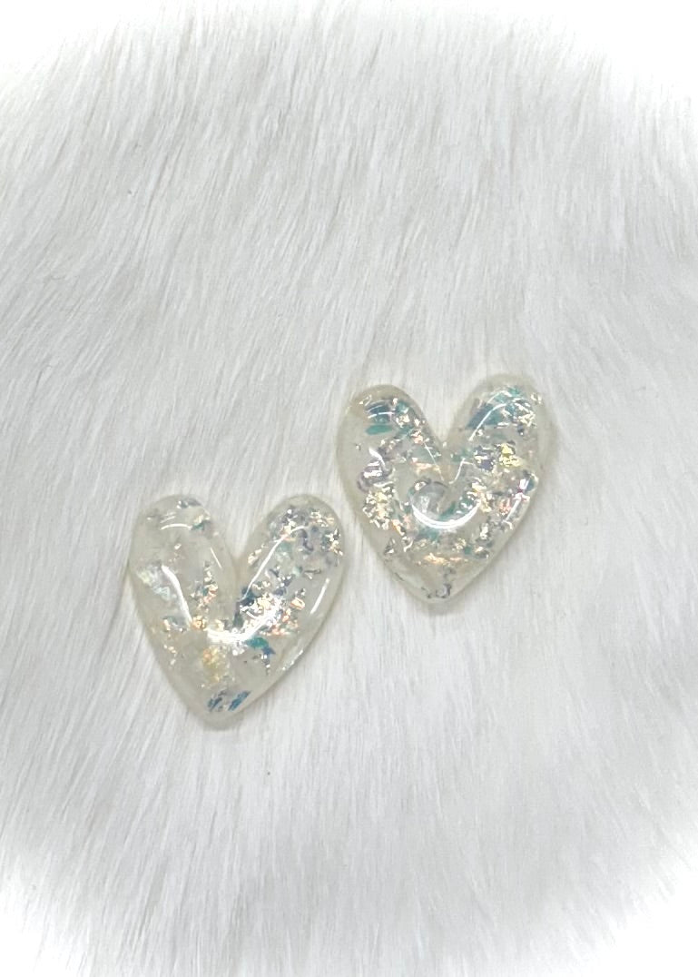 Medium Shimmer Heart Cabochons