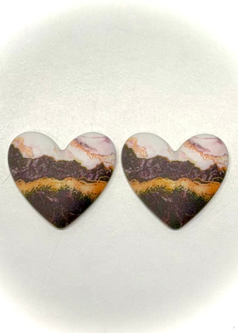 Marble Heart Cabochons