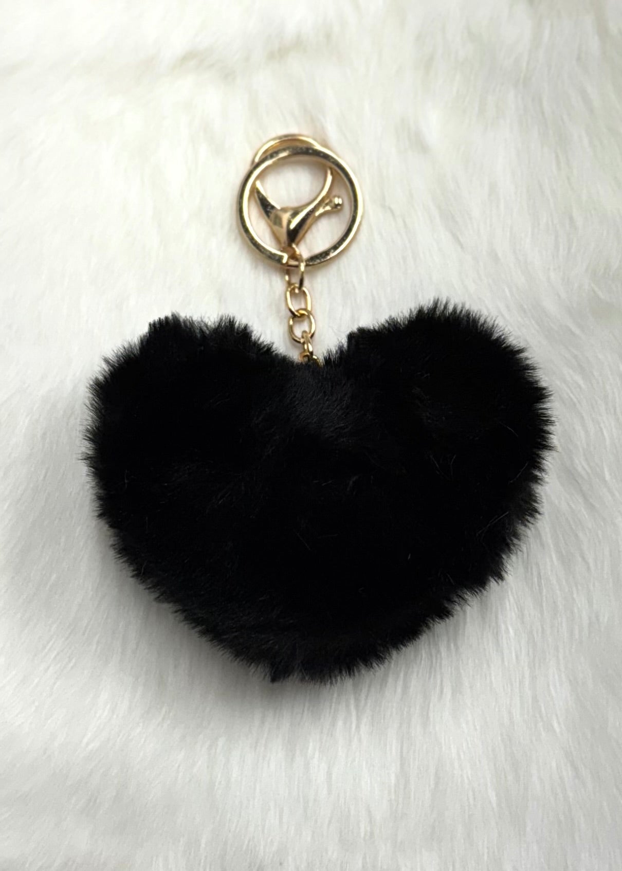 Fuzzy Heart Keychains