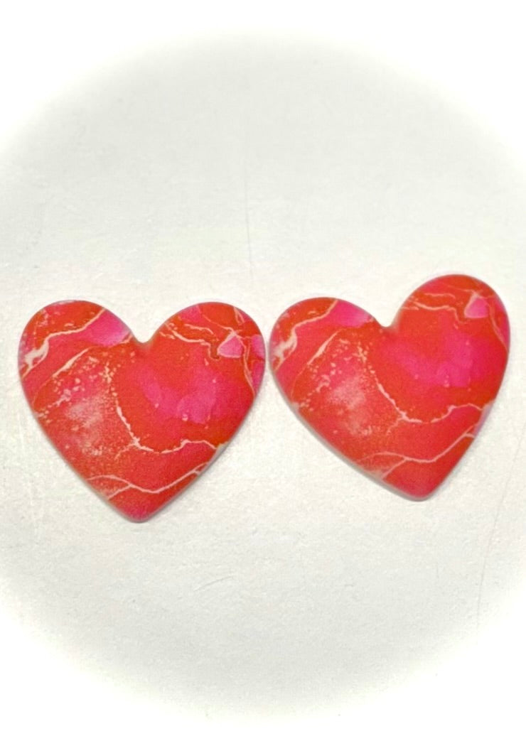 Marble Heart Cabochons