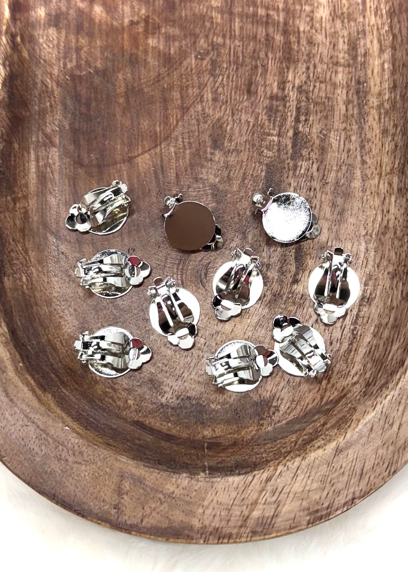 Silver 14mm Flat Clip Ons