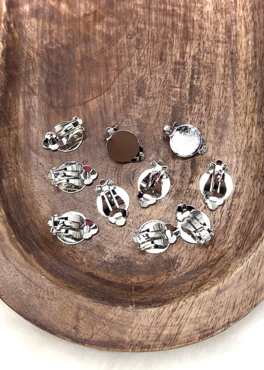 Silver 14mm Flat Clip Ons