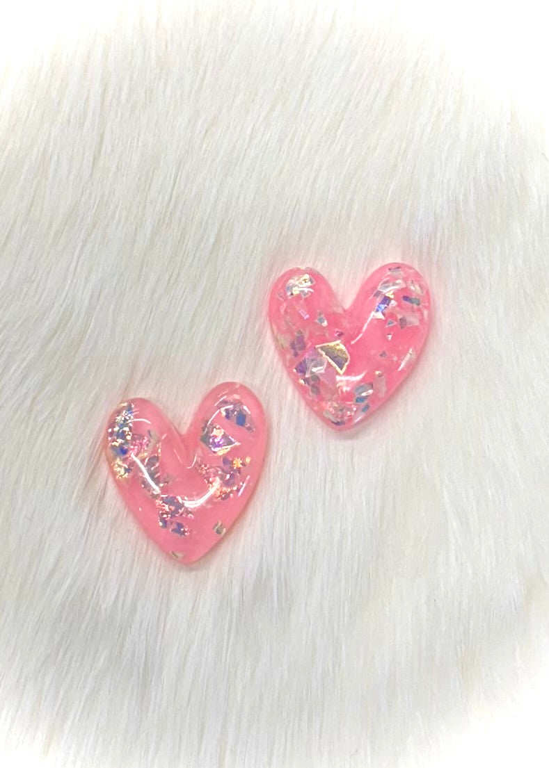 Medium Shimmer Heart Cabochons