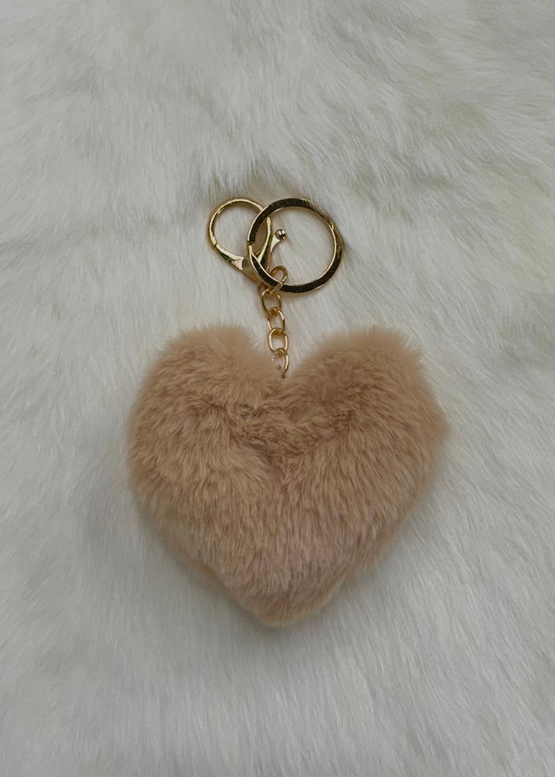 Fuzzy Heart Keychains