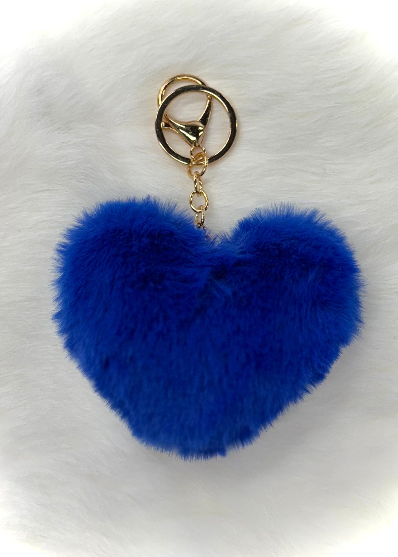 Fuzzy Heart Keychains
