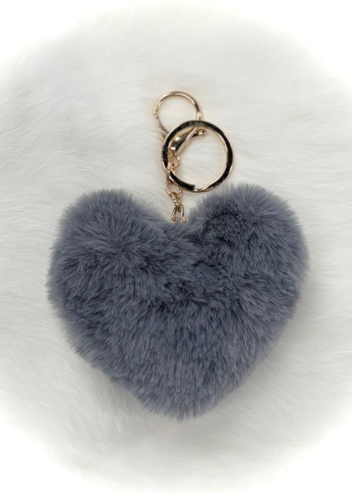 Fuzzy Heart Keychains