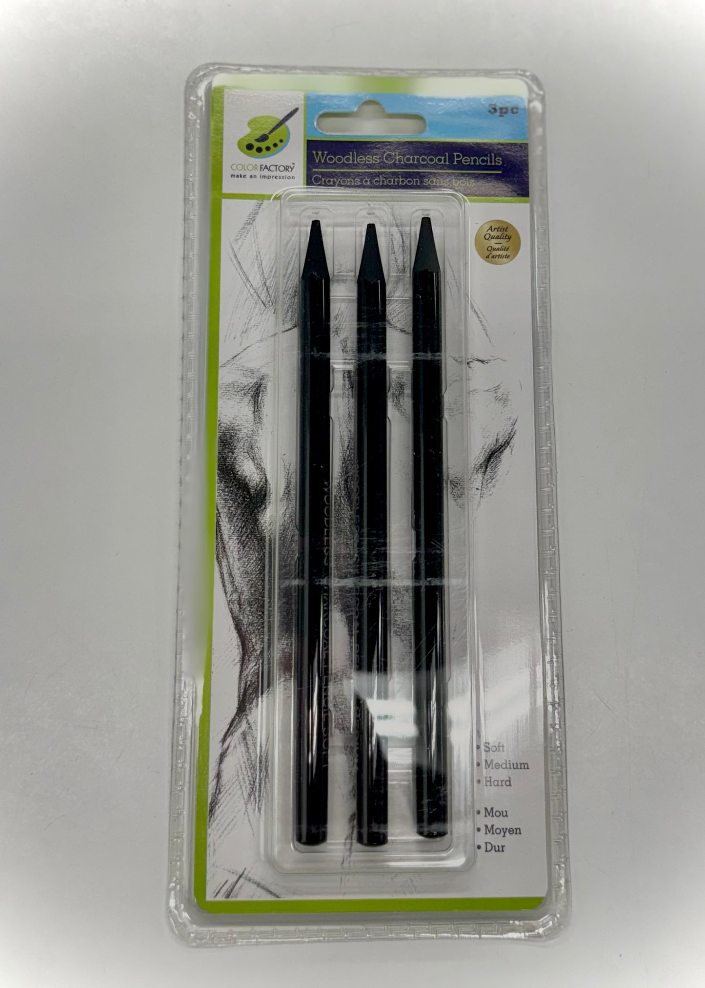 Woodless Charcoal Pencils 3PC
