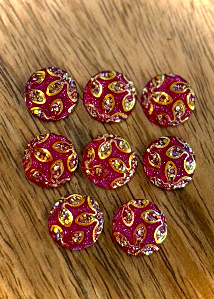 Glittery Flower Cabochons