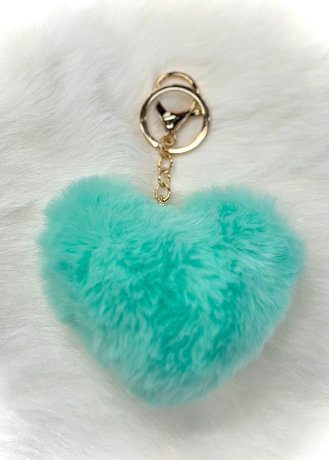 Fuzzy Heart Keychains